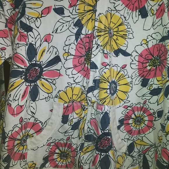 Merona Floral Zip Up Hooded Sweatshirt size XXL NWOT. - Picture 2 of 9
